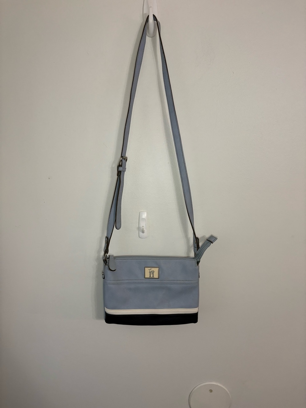 Tignanello 
Light Blue Crossbody Bag with Contrast Trim